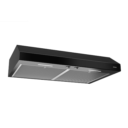 Broan-Nutone 36-Inch Convertible Under-Cabinet Range Hood with ENERGY STAR, 300 CFM Blower, in Black BCSEK136BL